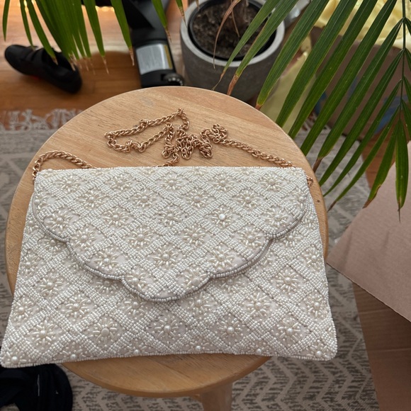 Handbags - White Beaded Purse | Bridal Must-Have